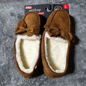 West Loop Brown Moccasins with Bow Detail